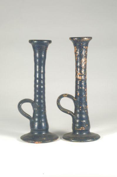 Appraisal: Unsigned att Daniel Craven or Auman Pottery Pair of unglazed