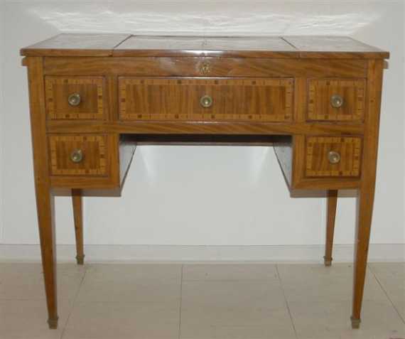 Appraisal: POUDREUSE Louis XVI West German circa Walnut and partly dyed