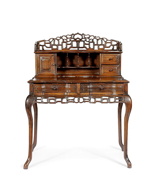 Appraisal: A Chinese hardwood desk th Centuryhaving a raised back with