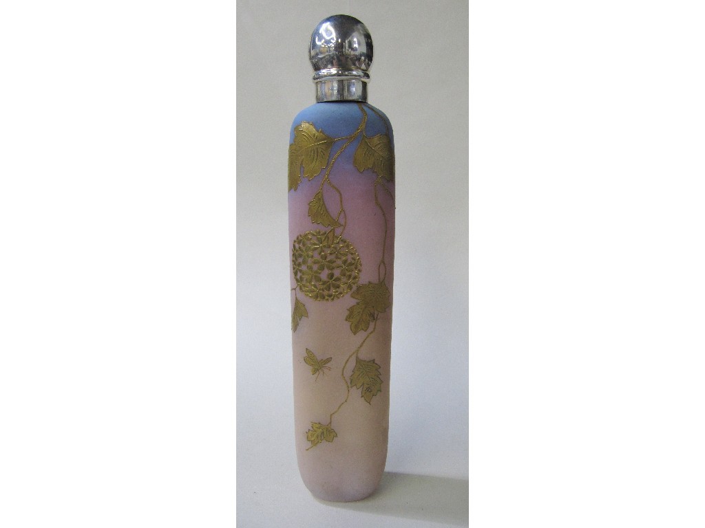 Appraisal: Silver gilt topped cameo glass scent bottle possibly Webb London