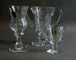 Appraisal: Three Webbs and Edinburgh crystal commemorative glass vessels of Elizabeth