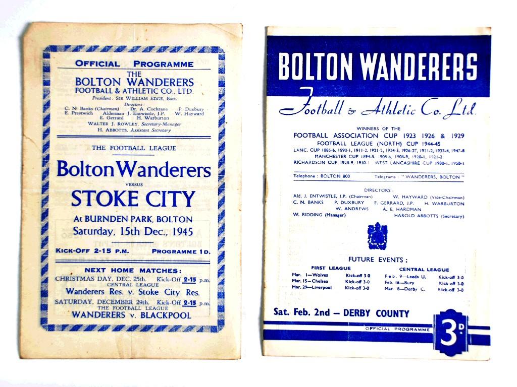 Appraisal: TWO BOLTON PROGRAMMES V DERBY COUNTY AND BOLTON V STOKE