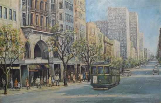 Appraisal: A GOGLIA TRAM LINES OIL ON BOARD