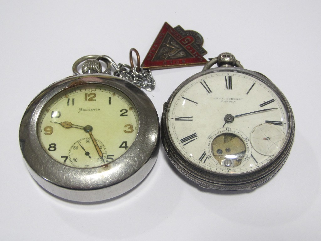 Appraisal: Lot comprising a silver John Forrest pocket watch and a