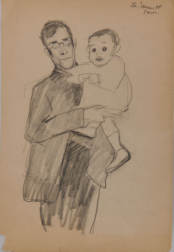 Appraisal: LYONEL FEININGER American German - Untitled Self Portrait pencil LYONEL