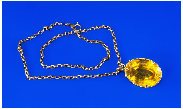 Appraisal: Citrine Style Pendant with ct Gold Mount and ct Gold