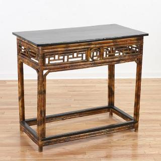 Appraisal: Chinese Export style bamboo console table Chinese Export style bamboo