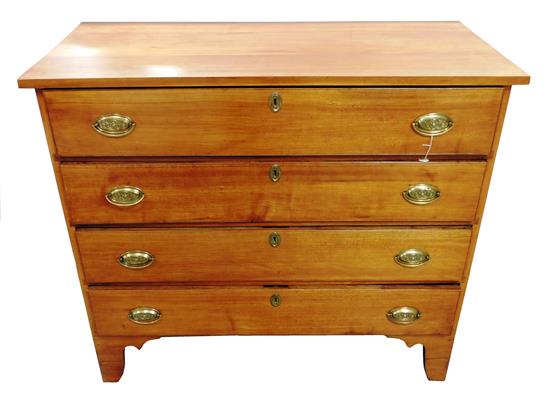 Appraisal: American Federal four drawer chest c cherry pine secondary oblong