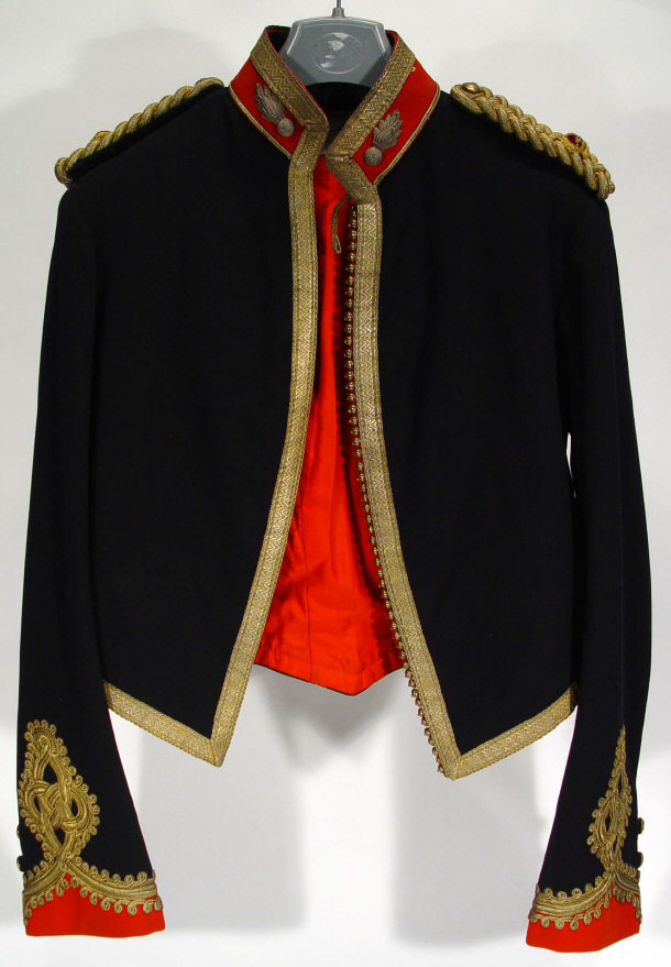 Appraisal: Late th Century military tunic with gold braided detail label