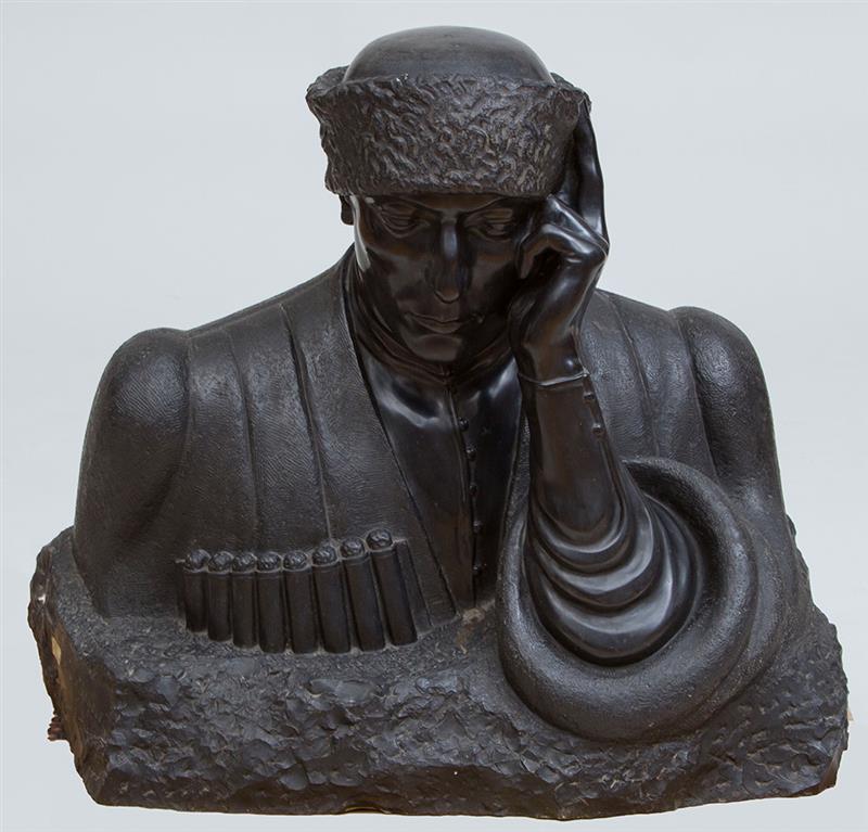 Appraisal: TH CENTURY SCHOOL BUST OF A RUSSIAN MAN IN A