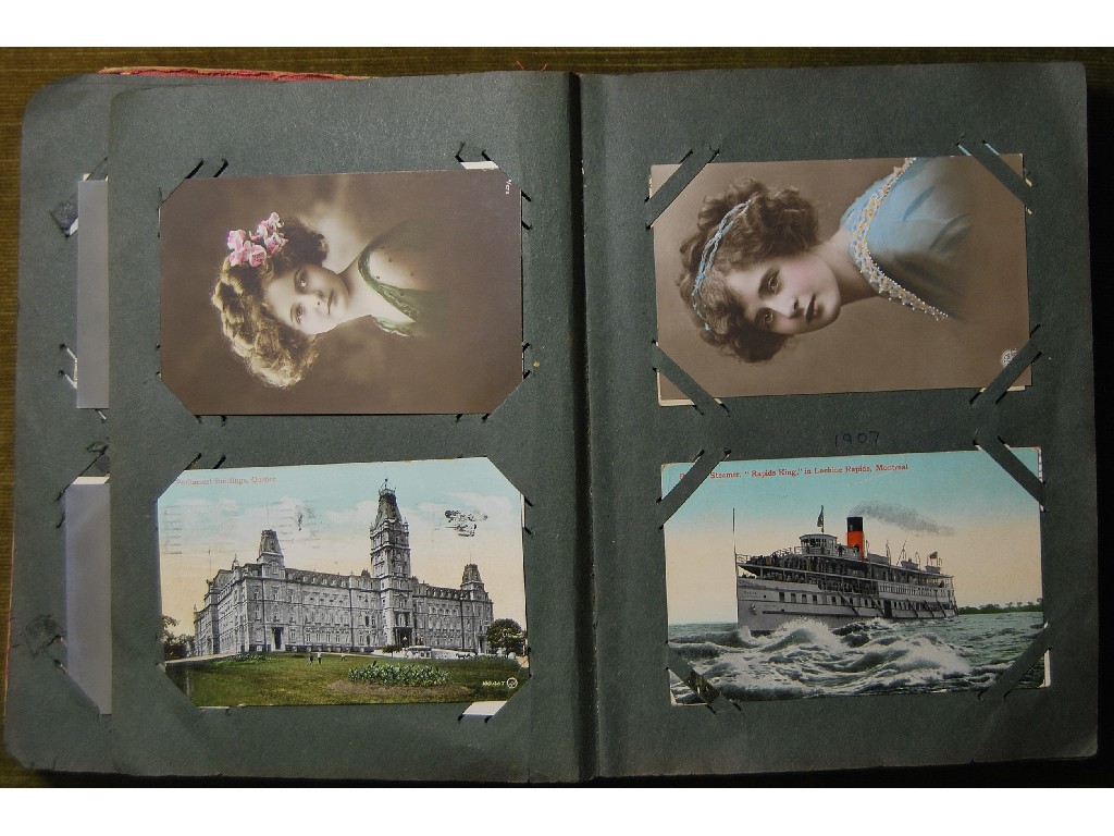 Appraisal: An early th century album of over postcards - souvenir