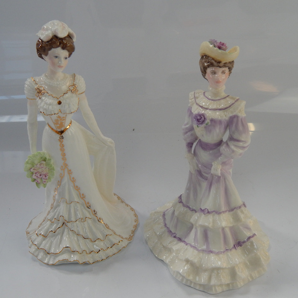 Appraisal: Two Coalport figurines comprising Golden Age Charlotte A Royal Day