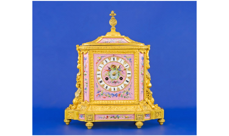 Appraisal: Jean-Baptiste Delettrez French Ormolu Striking Mantel Clock With day movement