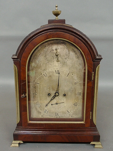 Appraisal: - Georgian mahogany cased bracket clock signed Rob t Roskell