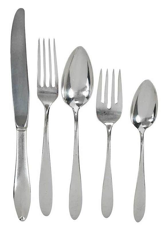 Appraisal: Broad Antique Sterling Flatware Pieces American th century including twelve