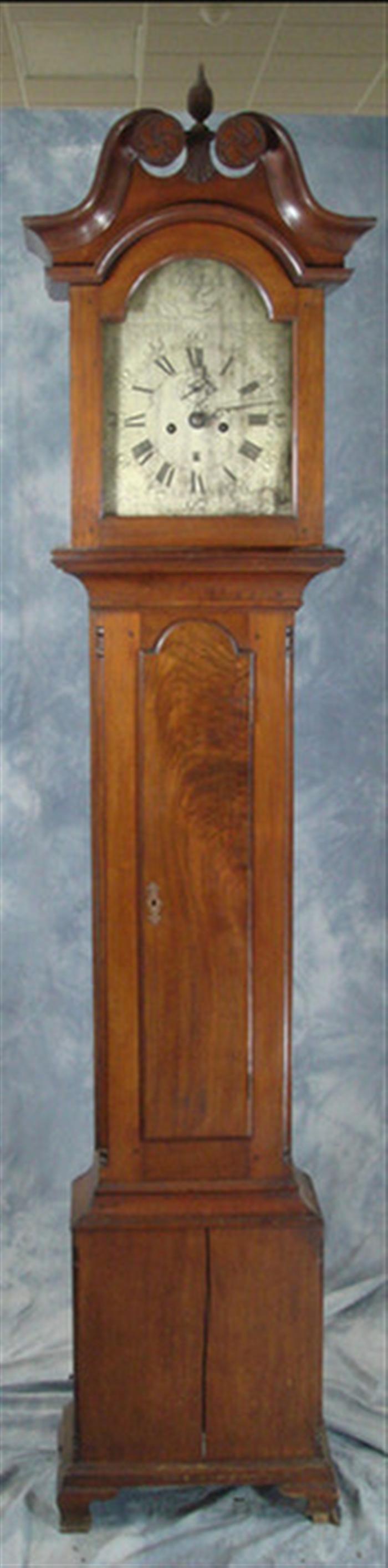 Appraisal: Walnut tall case clock signed John Jackson Marlborough in boss