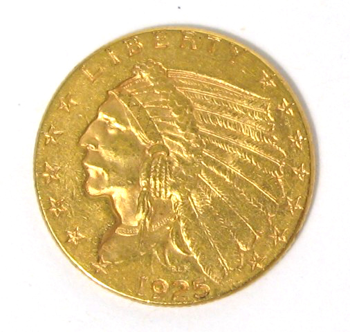 Appraisal: U S TWO AND ONE-HALF DOLLAR GOLD COIN Indian head