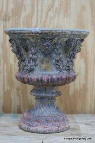 Appraisal: Large Outdoor Concrete Gothic Style Urn PlanterIs a very nice