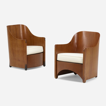 Appraisal: Charles Gregory CHAIRS PAIR USA c mahogany plywood lacquered wood