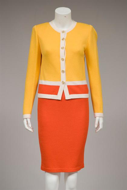 Appraisal: Four St John skirt suits Together with another skirt size