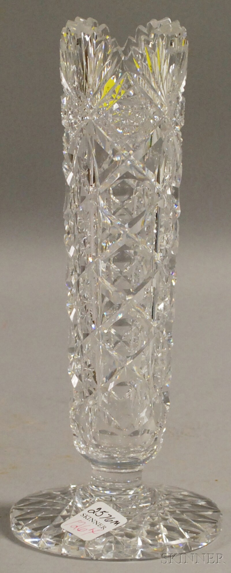 Appraisal: Hawkes Colorless Cut Glass Vase ht in