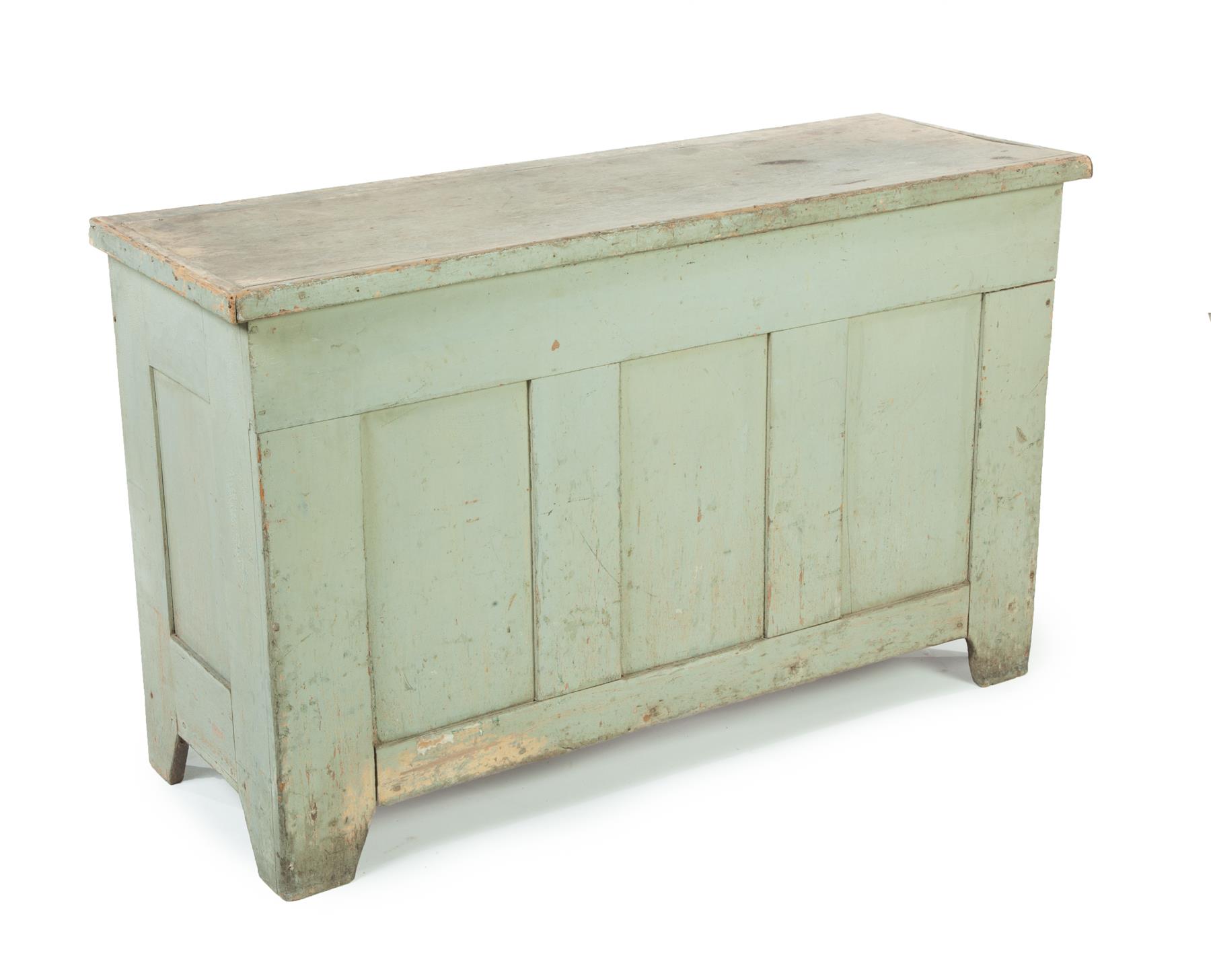 Appraisal: PAINTED FLOUR BIN Pennsylvania ca - poplar Scrub top with