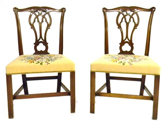 Appraisal: Colonial Williamsburg Reproductions pair of side chairs th C Chippendale