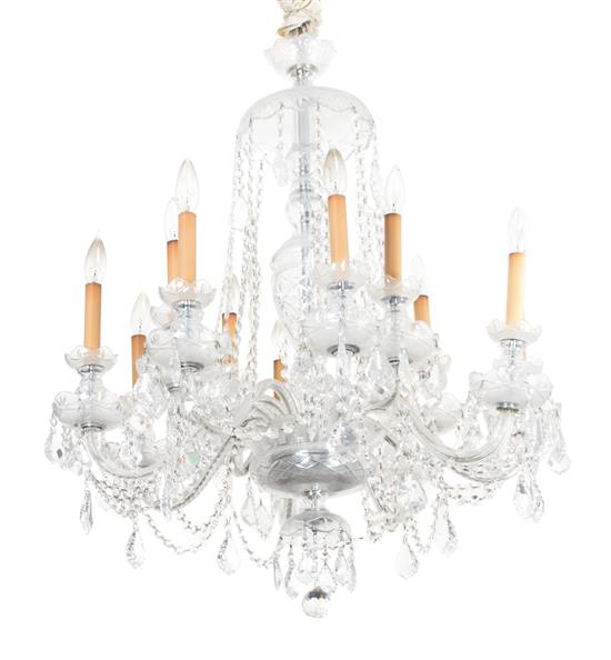 Appraisal: Sale Lot A Cut Glass Twelve Light Chandelier th century