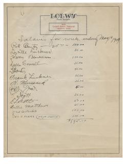 Appraisal: Blackstone Harry Henry Boughton Salary Sheet Signed by Blackstone and