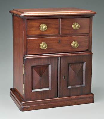 Appraisal: Georgian spice or apothecary cabinet mahogany with pine secondary molded