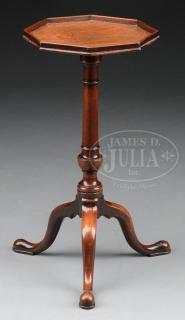 Appraisal: GOOD GEORGE II MAHOGANY TRAY TOP KETTLE STAND GOOD GEORGE