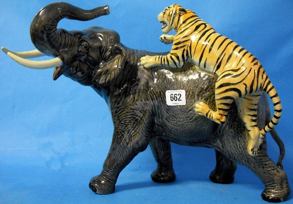 Appraisal: Beswick model of Elephant and Tiger height cm