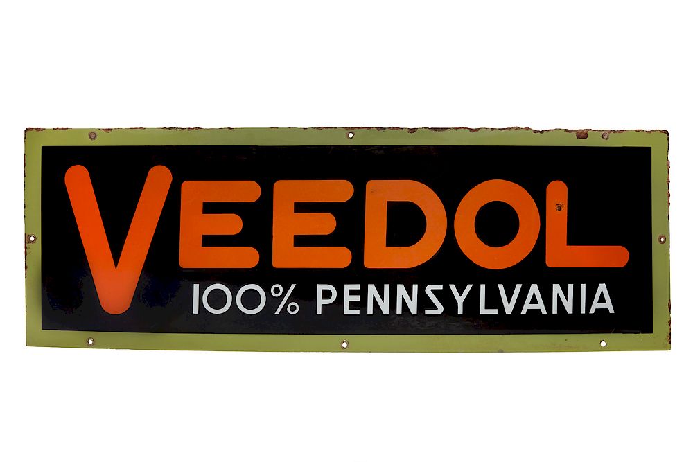 Appraisal: Veedol Porcelain Sign Large Veedol Pennsylvania porcelain sign Dimensions h