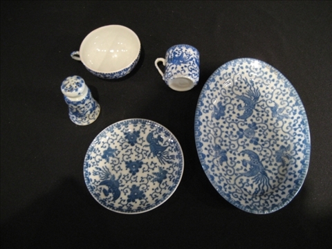 Appraisal: NIPPON AND JAPAN BLUE WHITE TABLE SERVICE Howo Bird Pattern