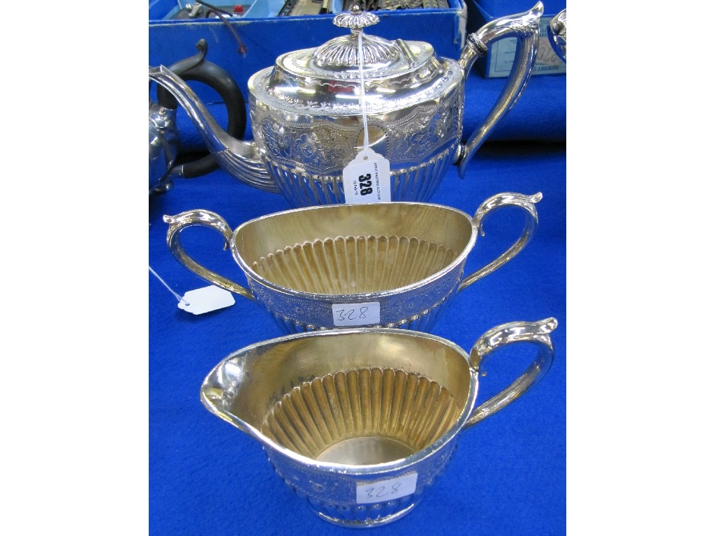 Appraisal: Three piece silver plated teaservice