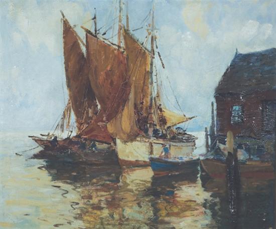 Appraisal: THIEME ANTHONY American - On the Tide oil on canvas