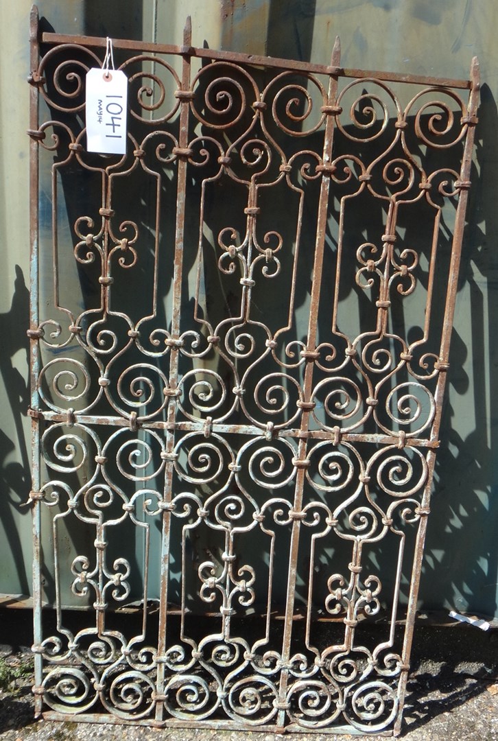 Appraisal: A th century French wrought iron panel gate cm wide