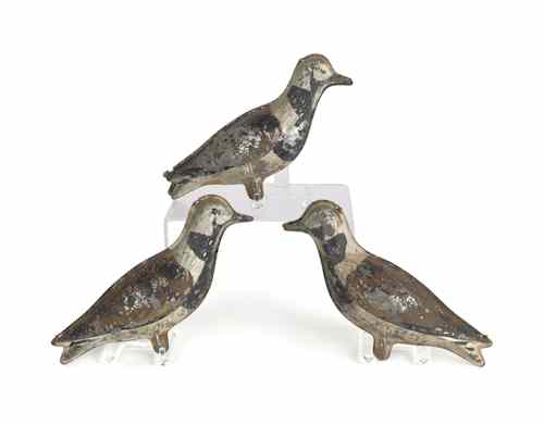 Appraisal: Oversize painted tin quail th c h l together with