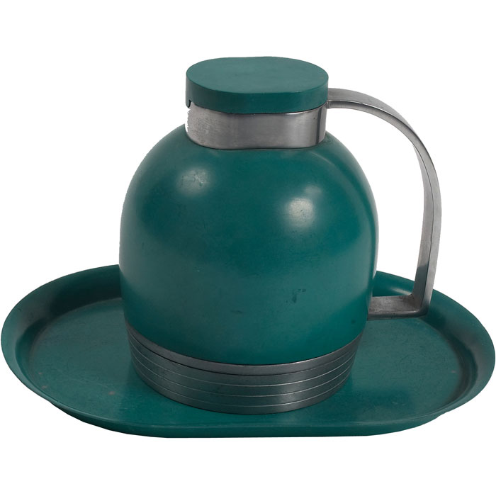 Appraisal: Henry Dreyfuss thermos and tray turquoise by The American Thermos