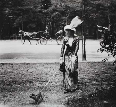 Appraisal: LARTIGUE JACQUES-HENRI - Along the Bois de Boulogne Silver print