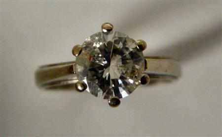 Appraisal: A solitaire diamond ring the circular brilliant cut diamond claw