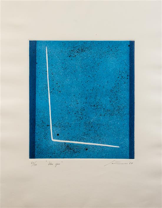 Appraisal: Sale Lot Giuseppe Santomaso Italian - Blue Space color lithograph