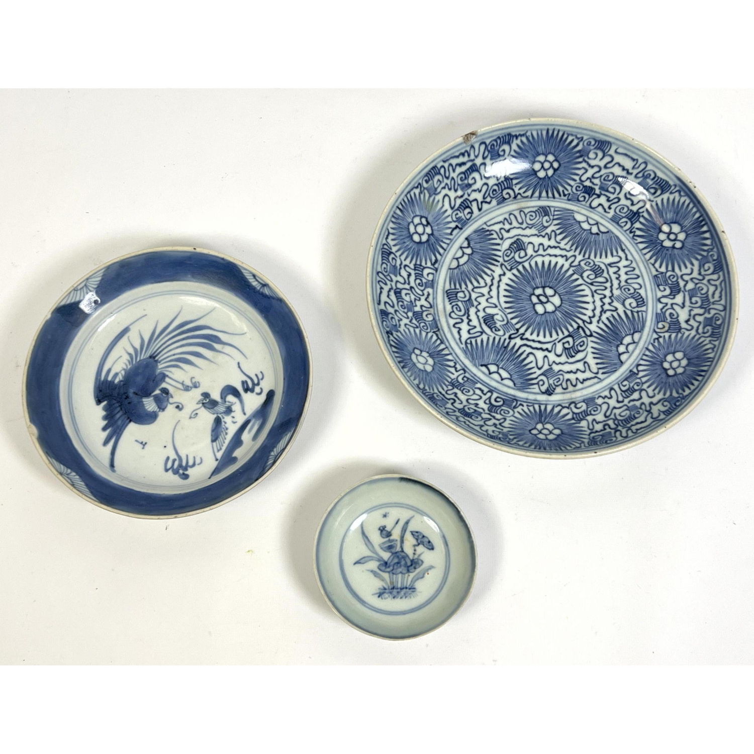 Appraisal: pcs Chinese Plates Yung Ching Ming Blue decorated H x