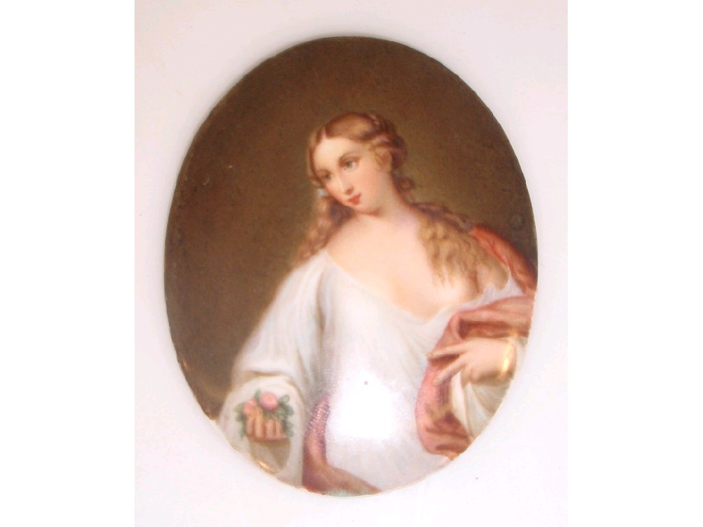 Appraisal: A thC KPM Berlin porcelain plaque depicting a robed young