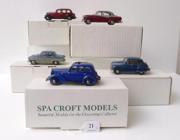 Appraisal: FIVE SPA CROFT MODELS ENGLAND INCLUDING MORRIS ISIS SERIES II