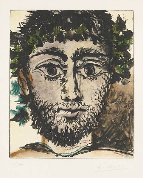 Appraisal: After Pablo Picasso T te de Faune c Aquatint printed