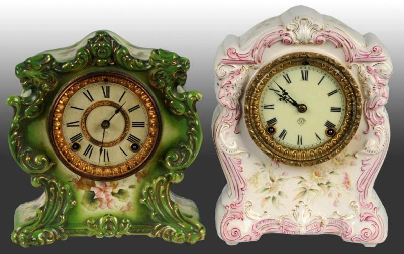 Appraisal: Lot of Ansonia Time Strike China Clocks Description One marked