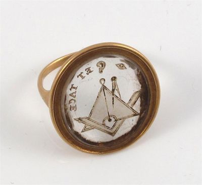 Appraisal: Of Masonic interest A George III gold ring mounted with