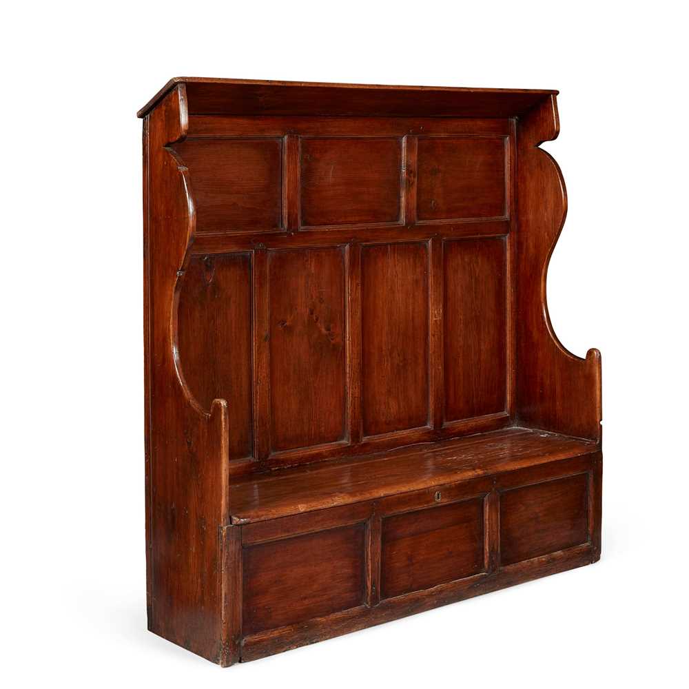 Appraisal: LATE GEORGIAN PINE SETTLE EARLY TH CENTURY the three over