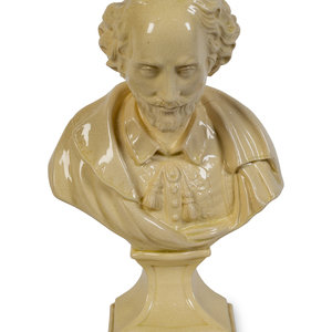 Appraisal: A Leeds Creamware Bust of ShakespeareCirca Height x width x